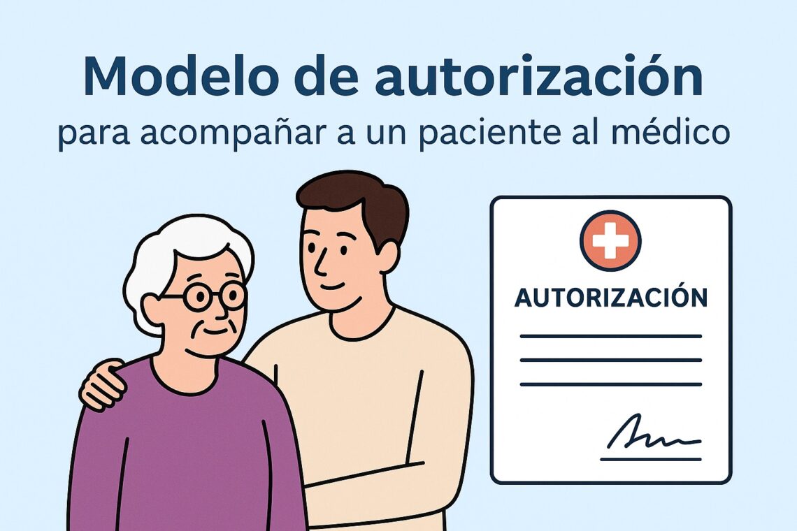 Modelo de autorización para acompañar a un paciente al médico