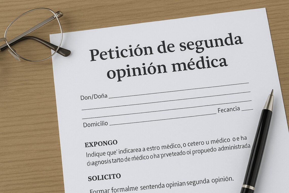 Petición de segunda opinión médica en la Seguridad Social (Modelo descargable)